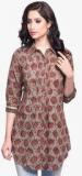 Fabindia Brown Printed Cotton Tunic women