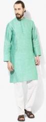 Fabindia Green Solid Kurta men