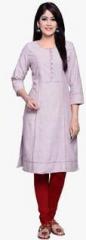 Fabindia Maroon Embroidered Cotton Kurta women