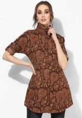 Fabindia Maroon Printed Cotton Tunic women