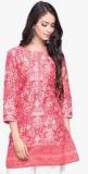 Fabindia Pink Printed Cotton Silk Tunic women