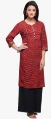 Fabindia Rust Printed Cotton Kurti women