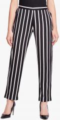 Fabnest Black Striped Regular Fit Coloured Pant women