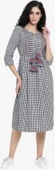 Fabnest Grey Checked Shift Dress women