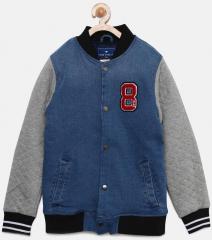 Fame Forever By Lifestyle Blue Colourblocked Denim Jacket boys