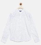 Fame Forever By Lifestyle Off White Regular Fit Printed Casual Shirt Boys