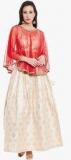 Famous By Payal Kapoor Off White Printed Flared Skirt Top With Shrug women