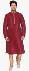 Fashion Curries Maroon Solid Kurta Pyjama men