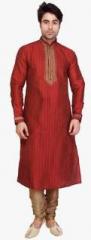 Fashion Curries Red Striped Kurta Pyjama men