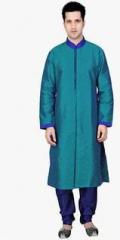 Fashion Curries Solid Blue Kurta Pyjama men