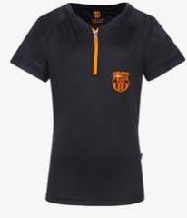 Fc Barcelona Black Solid T Shirt boys