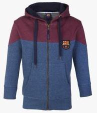 Fc Barcelona Navy Blue Solid Hoodie boys