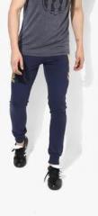 Fc Barcelona Navy Blue Solid Track Pants men