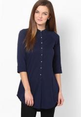 Femella Crown Blue Button Down Shirt Tunic women