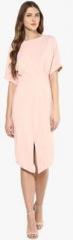 Femella Pink Solid Shift Dress women