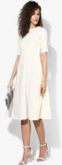 Femella White Coloured Solid Shift Dress women