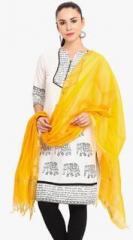 Fianna Yellow Solid Dupatta women