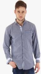 Fifty Two Grey Solid Regular Fit Casual Shirt men