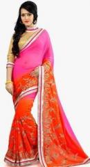 Florence Pink Embroidered Saree women