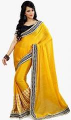 Florence Yellow Embroidered Saree women