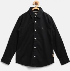 Flying Machine Black Regular Fit Casual Shirt boys