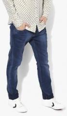 Flying Machine Blue Washed Low Rise Slim Fit Jeans men