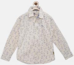 Flying Machine Cream Regular Fit Casual Shirt boys