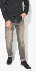 Flying Machine Grey Tapered Fit Mid Rise Clean Look Jeans men