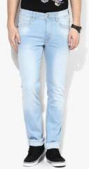 Flying Machine Light Blue Washed Mid Rise Slim Fit Jeans men