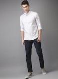 Flying Machine Men Navy Blue Super Slim Fit Solid Chinos