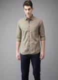 Flying Machine Men Olive Green Regular Fit Solid Casual Shirt