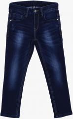 Flying Machine Navy Slim Fit Mid Rise Low Distress Stretchable Jeans boys