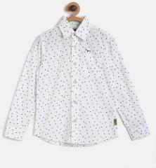 Flying Machine White Regular Fit Casual Shirt boys