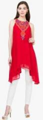 Folklore Red Solid Tunic women