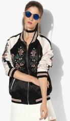 Forever 21 Black Embroidered Summer Jacket women