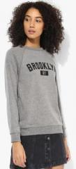 Forever 21 Grey Printed Sweatshirt women