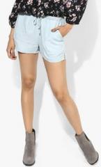 Forever 21 Light Blue Solid Shorts women