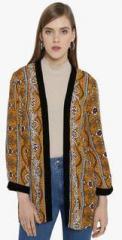 Forever 21 Mustard Yellow Printed Shrug women