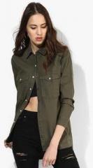 Forever 21 Olive Solid Summer Jacket women