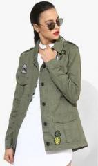 Forever 21 Olive Solid Winter Jacket women