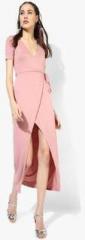 Forever 21 Peach Coloured Solid Shift Dress women