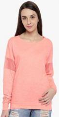 Forever 21 Peach Solid Sweatshirt women