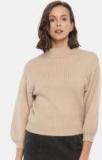 FOREVER 21 Women Beige Striped Pullover Sweater