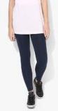 Fox Navy Blue Solid Leggings Women