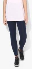 Fox Navy Blue Solid Leggings women