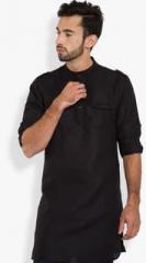 Freehand Black Solid Kurta men