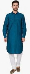 Freehand Blue Solid Kurta men