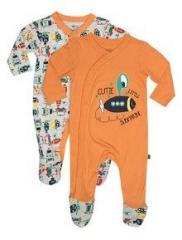 Fs Mini Klub Pack Of 2 Orange Night Suits boys