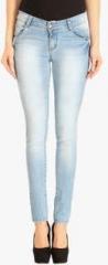 Fungus Light Blue Mid Rise Slim Jeans women