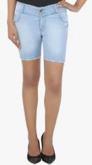 Fungus Light Blue Washed Shorts women